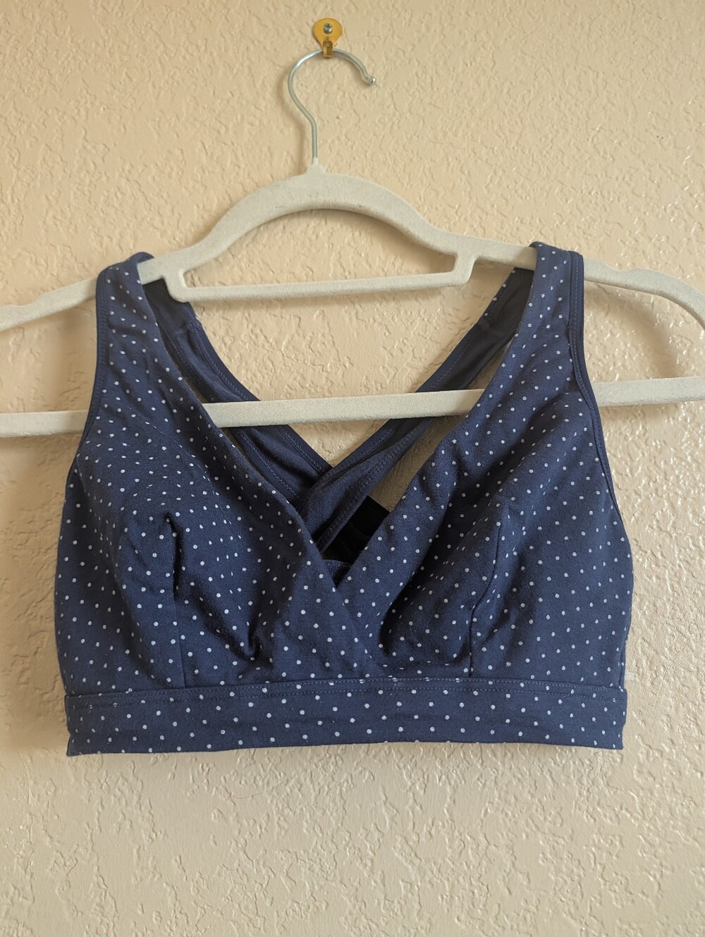 Playtex Nursing Comfort Flex Fit Polka Dot Bralette Blue Size S